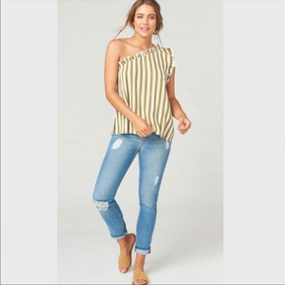 SHOW ME YOUR MUMU | Ulani Asymmetrical Striped Top One Shoulder Ciao Bella XS - Picture 10 of 10